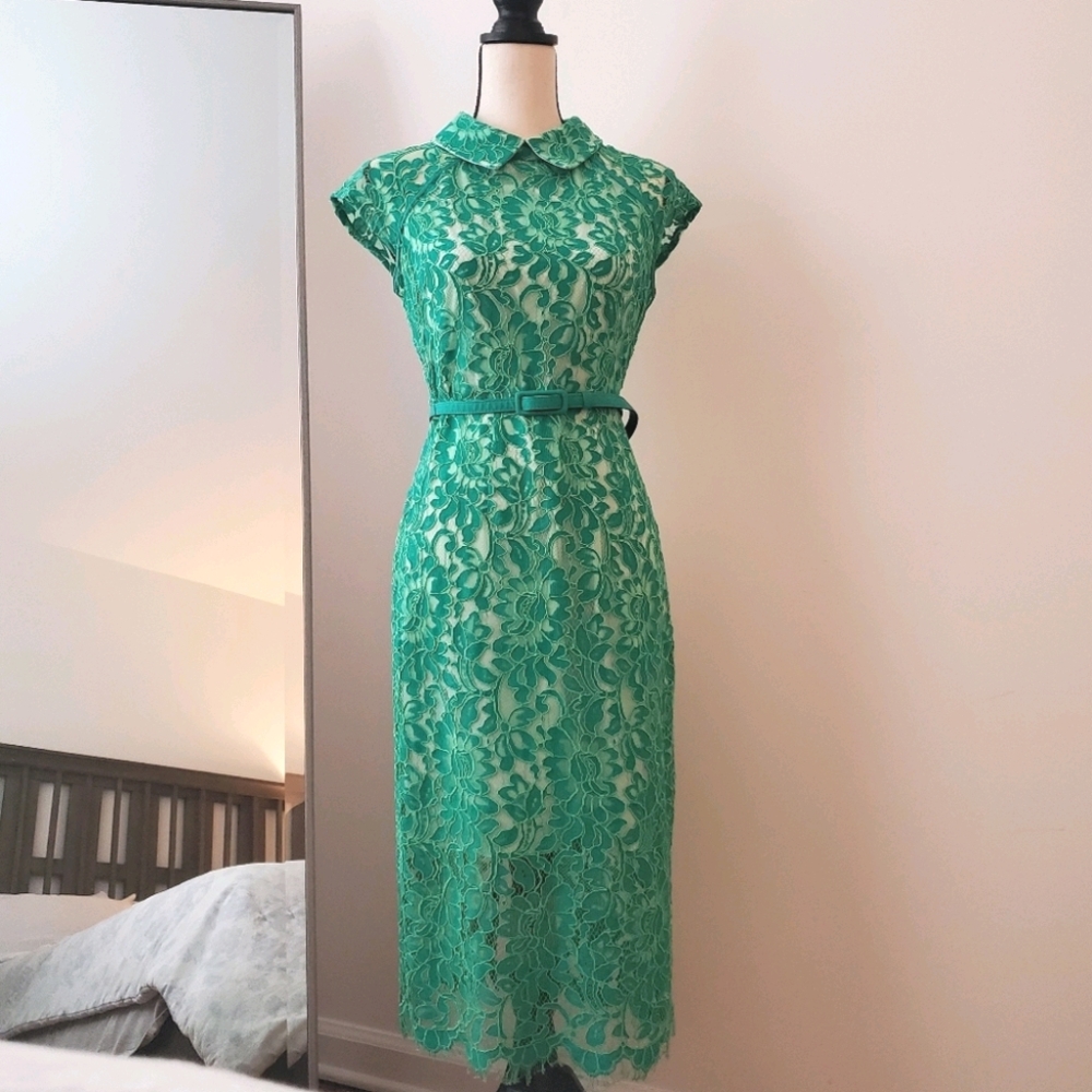 Eva Mendes for NY & Company Green Lace Dress